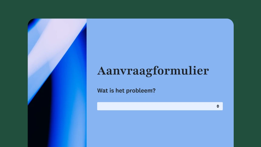 Screenshot van een sjabloon voor een aanvraagformulier