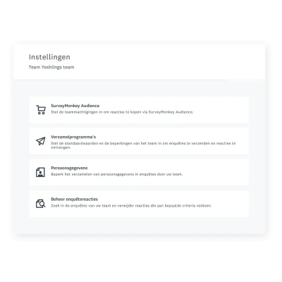 Kies de instellingen van uw team