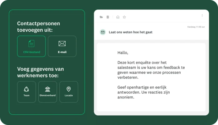 afbeelding met een gebruikersinterface om een enquête voor het salesteam te maken