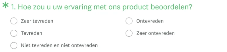 gesloten meerkeuzevraag