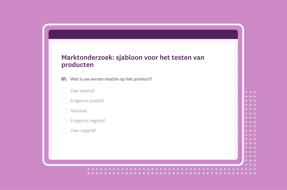 Marktonderzoek: enquêtesjabloon voor het testen van producten