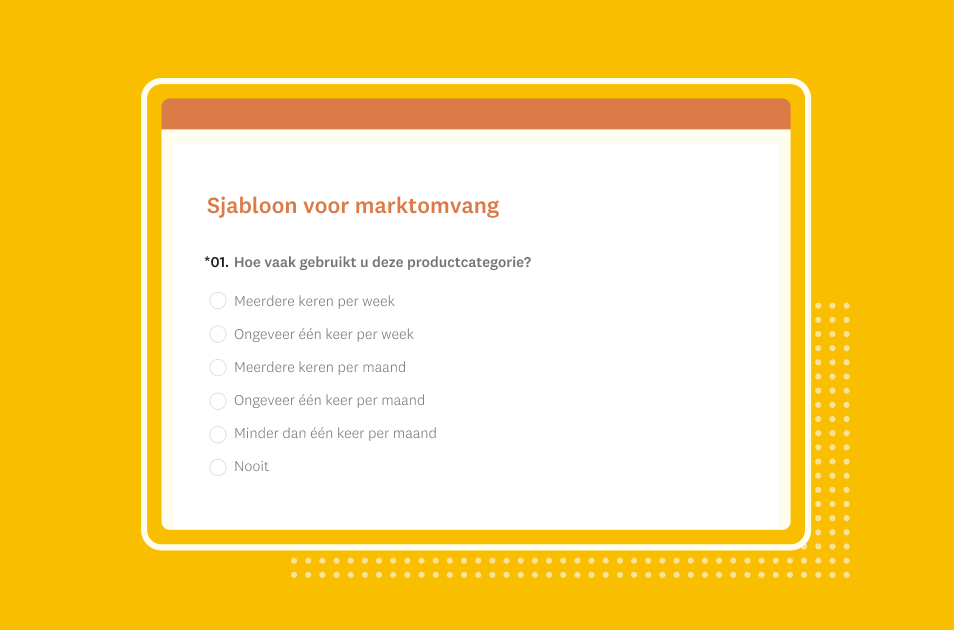 Screenshot van SurveyMonkey-enquêtesjabloon voor de marktmeting