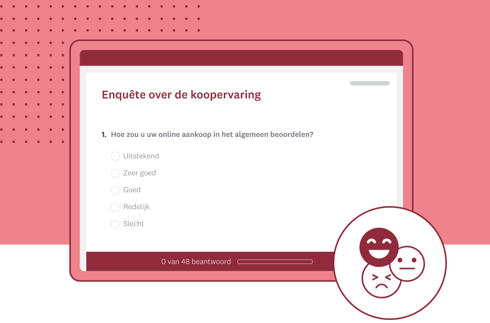 Screenshot van een enquêtesjabloon van SurveyMonkey voor de koopervaring