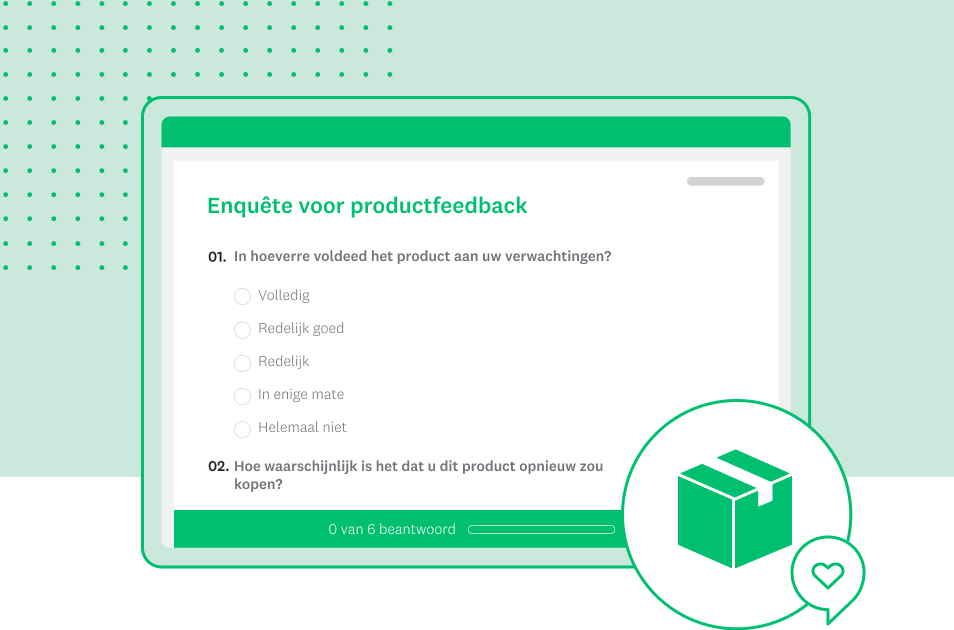 Screenshot van een enquêtesjabloon voor productfeedback