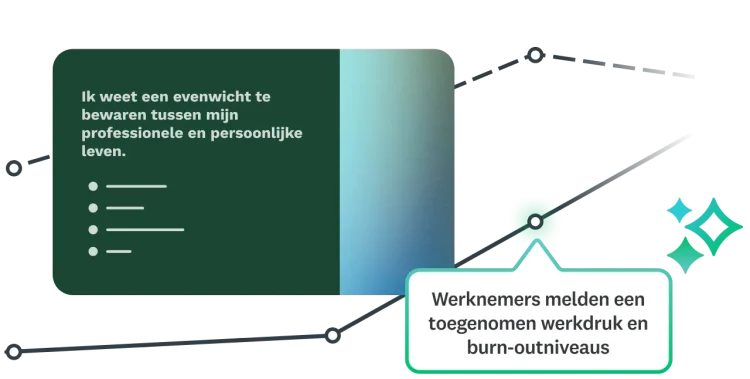 Enquêtevraag over de balans tussen werk en privé naast een inzicht over de werkdruk en de kans op burn-out