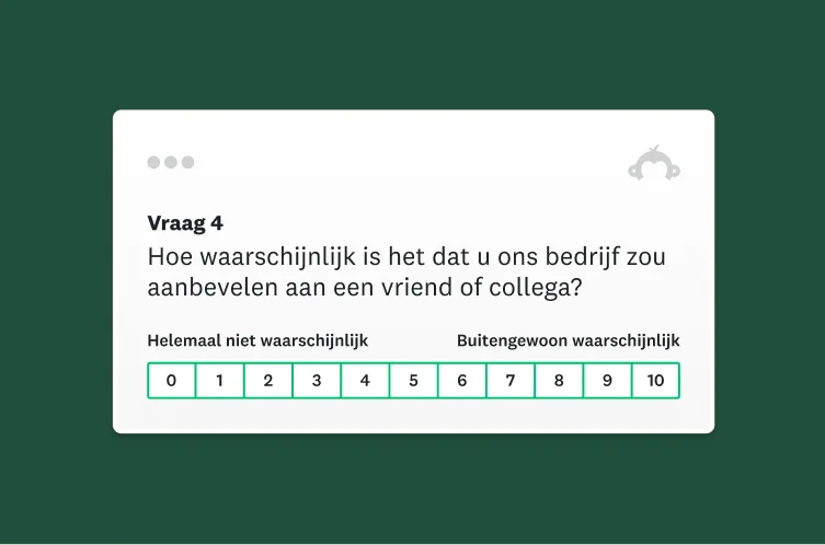 Een productscreenshot van een NPS-enquête