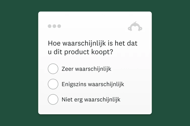 Een productscreenshot van een enquêtevraag