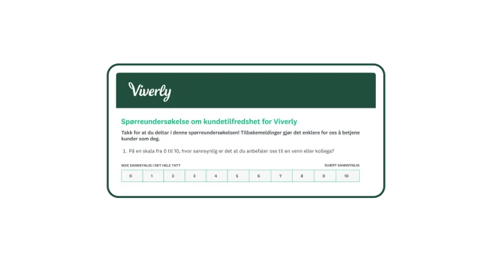 NPS-undersøkelsesspørsmål