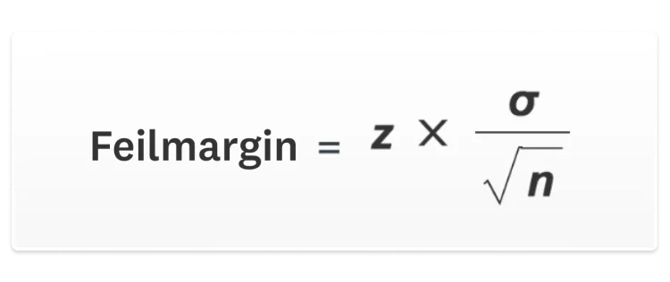 Feilmarginformelen er z-skår ganger standardavviket for populasjonen delt på kvadratroten av utvalgsstørrelsen