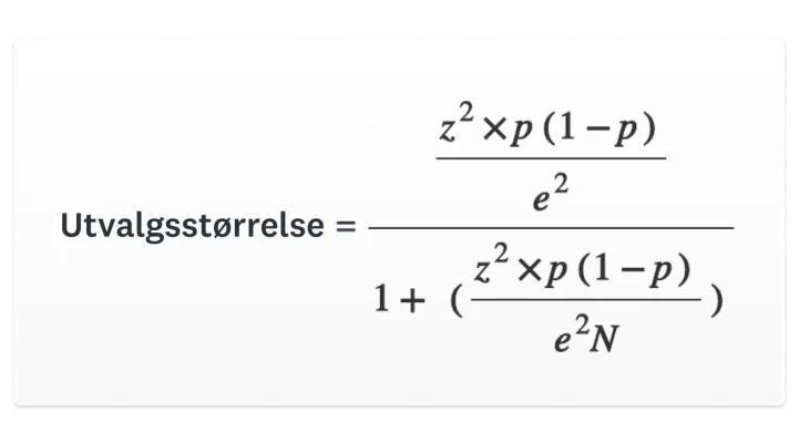 Formel for utvalgsstørrelse