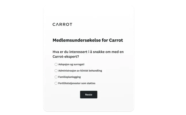 Undersøkelsesspørsmål for Carrot