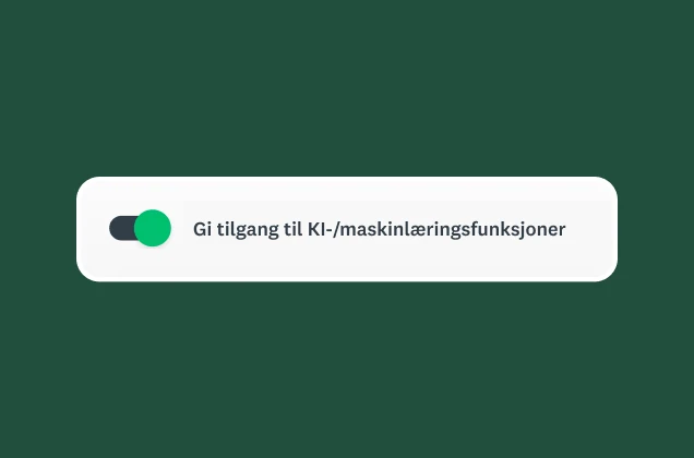 Skyvebryter der det står Gi tilgang til KI/ML-funksjoner
