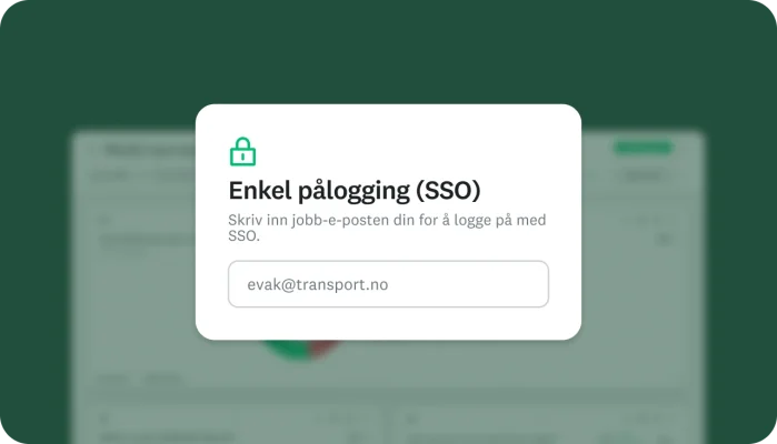 Modal som viser enkel pålogging