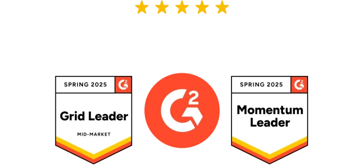 Mer enn 14 000 5-stjernesvurderinger på G2.com og merker som viser at SurveyMonkey er ledende i to segmenter våren 2025