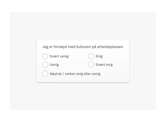 Eksempel på Likert-skalaspørsmål