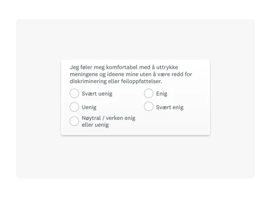 Eksempel på flervalgsspørsmål i undersøkelsesformat