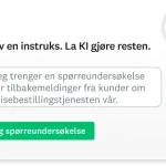 Skjermbilde av SurveyMonkeys KI som ber brukeren om å skrive en instruks for å få opprettet en spørreundersøkelse automatisk