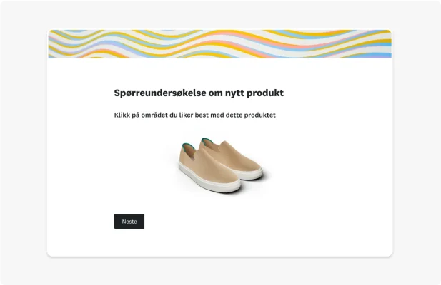 skjerm med spørreundersøkelse for produktutvikling