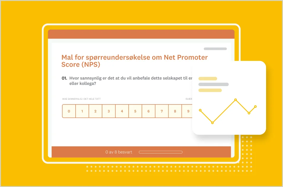 Skjermbilde av SurveyMonkeys mal for Net Promoter Score-spørreundersøkelse