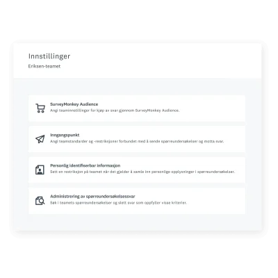 Velg innstillinger for teamet