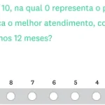 Exemplo de pergunta de intervalo de questionário de plano de saúde