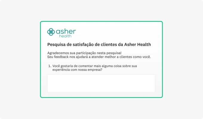 Pergunta aberta de questionário pedindo à pessoa respondente que dê mais detalhes sobre sua experiência