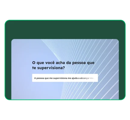 Pergunta de pesquisa qualitativa: o que você acha da pessoa que te supervisiona?