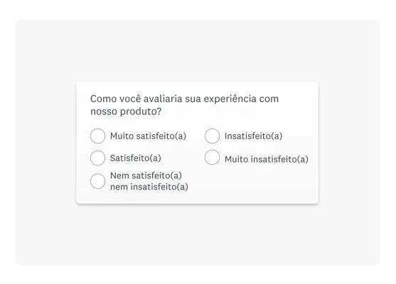 Pergunta de CSAT: “como você avaliaria sua experiência com nosso produto?”