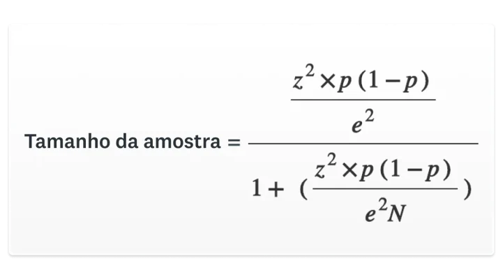 Fórmula do tamanho da amostra