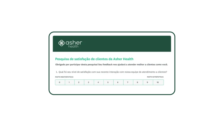 Pesquisa de CSAT para avaliar a satisfação com a equipe de suporte a clientes