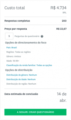 Preços do SurveyMonkey Audience