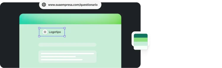 Criação de questionários com logotipo, URL e recursos de criação personalizados