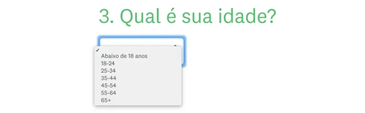 pergunta de menu suspenso: perguntas de resposta fechada