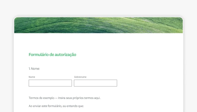 Imagem de modelo de formulário de consentimento da SurveyMonkey.