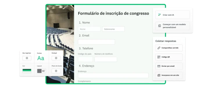 Imagem de formulário de inscrição de congresso criado com a SurveyMonkey.