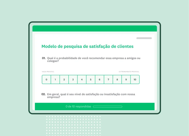 Imagem do modelo de pesquisa de satisfação de clientes da SurveyMonkey