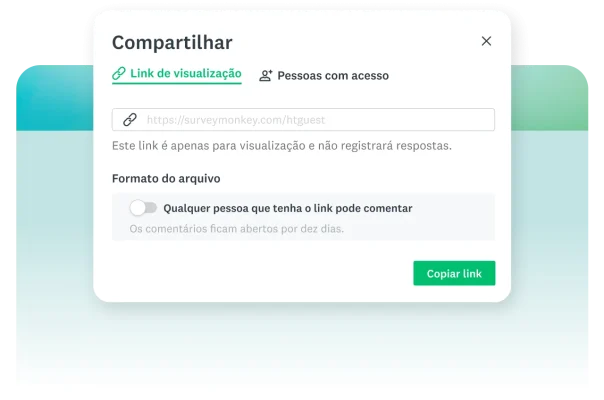 Função do link de visualização que permite adicionar comentários diretamente.