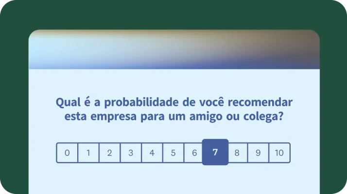 Modelo de pesquisa de Employee Net Promoter Score (eNPS) com pergunta de avaliação em escala de 0 a 10 sobre a recomendação da empresa como local de trabalho.
