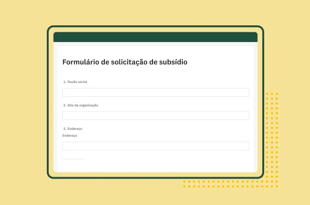 Imagem de modelo da SurveyMonkey de formulário de solicitação de subsídio