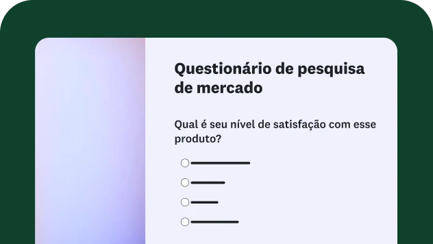 Imagem de modelo de questionário de pesquisa de mercado
