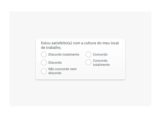 Exemplo de escala de avaliação de texto de cinco pontos.