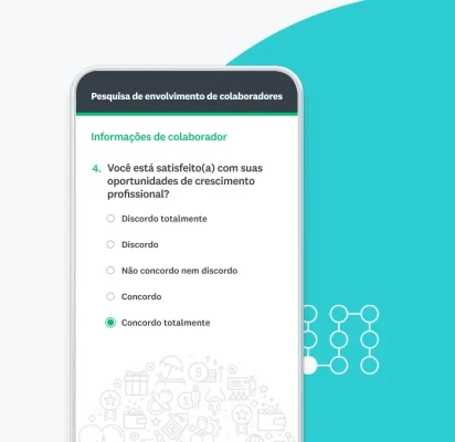 Exemplo de questionário na tela do celular