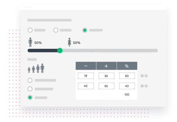 Slider choosing gender percentage targeting