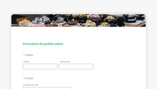 Imagem de modelo de formulário de pedido online da SurveyMonkey.