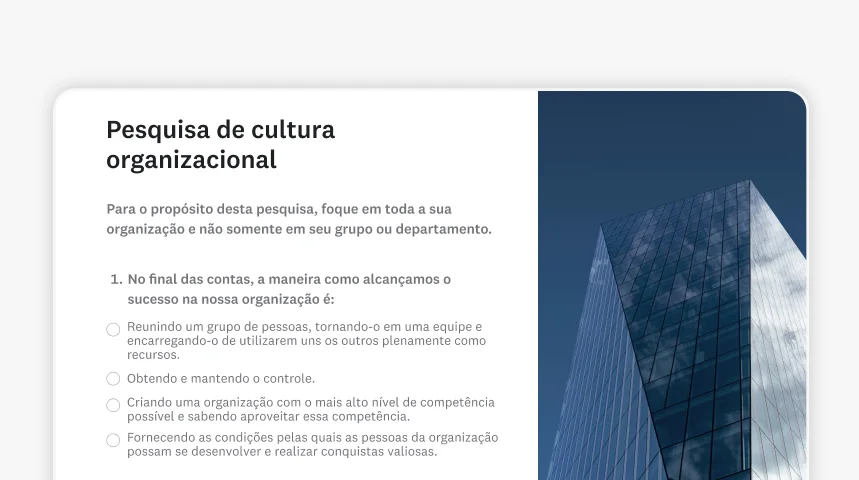 Imagem de modelo da SurveyMonkey de pesquisa de cultura organizacional