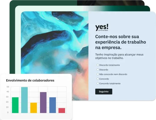 Questionário de envolvimento de colaboradores da YES Communities, criado com a SurveyMonkey.