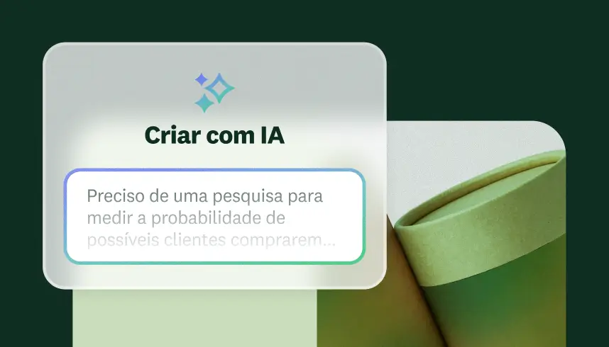 Janela modal do Criar com IA com instrução para pesquisa.