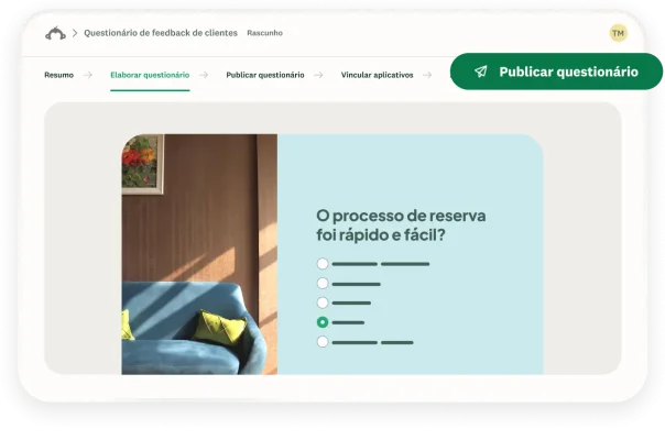 Fluxo de navegação para criação de uma pesquisa.