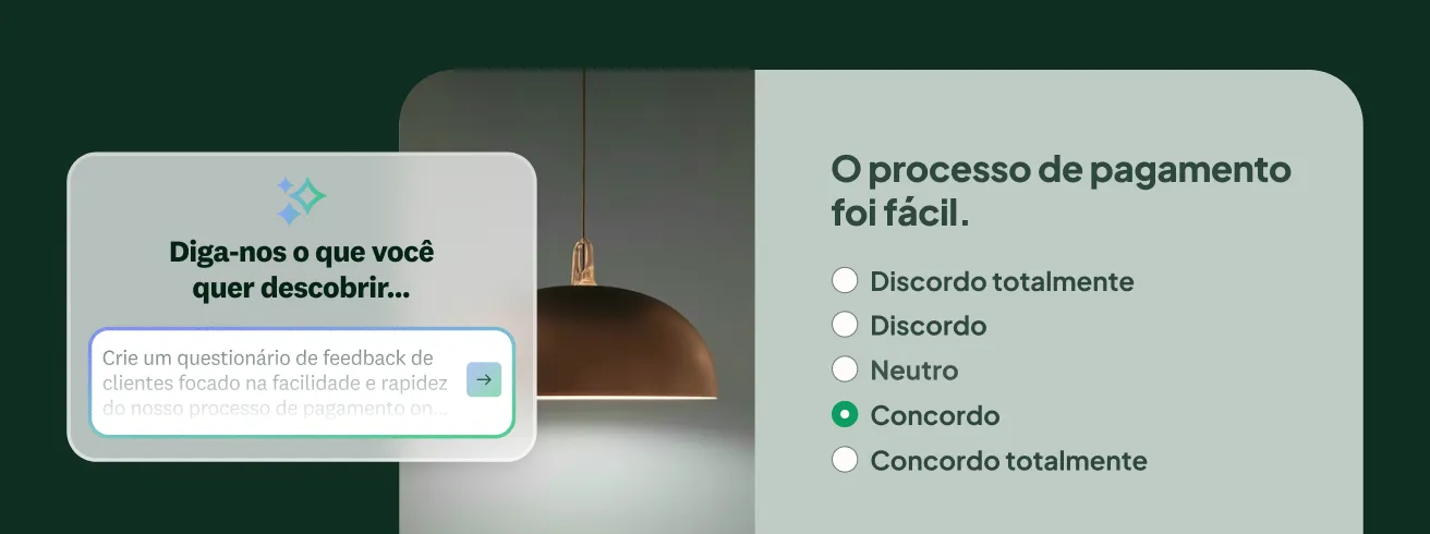 Pesquisa gerada por IA com caixa de entrada para instruções do usuário.