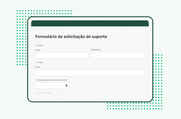 Modelo de formulário de solicitação de suporte da SurveyMonkey